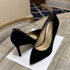 Sam Edelman Black Suede Heels Wide